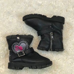 Barbie Toddler Girls Boots Sz 6 Black